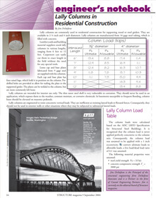 Structure Magazine - "Lally Columns in Residential Construction" September 2004